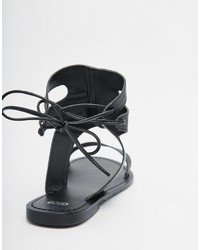 Sandales spartiates en cuir noires Asos