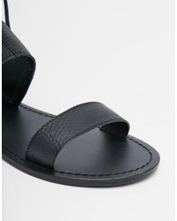 Sandales spartiates en cuir noires Asos