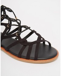 Sandales spartiates en cuir noires KG by Kurt Geiger