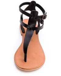 Sandales spartiates en cuir noires Joie a la Plage