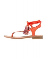 Sandales spartiates en cuir orange Nine West
