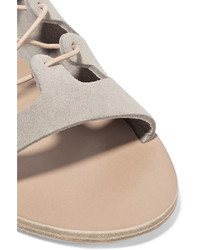 Sandales spartiates en daim beiges Ancient Greek Sandals