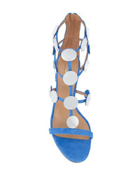 Sandales spartiates en daim ornées bleues Aquazzura