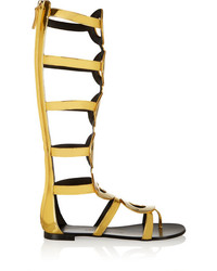 Sandales spartiates hautes en cuir dorées Giuseppe Zanotti