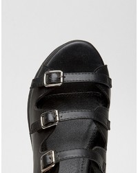 Sandales spartiates noires Asos
