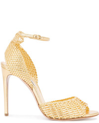 Sandales texturées dorées Casadei