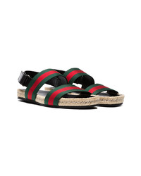 Sandales vert et rouge Gucci