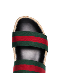 Sandales vert et rouge Gucci