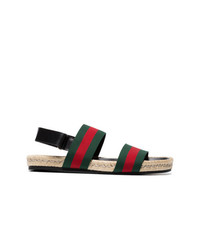 Sandales vert et rouge Gucci