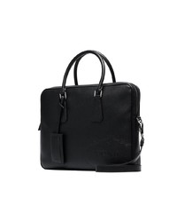 Serviette en cuir noire Prada