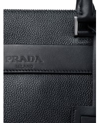 Serviette en cuir noire Prada