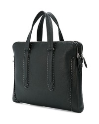 Serviette en cuir noire Salvatore Ferragamo