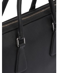 Serviette en cuir noire Prada