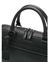 Serviette en cuir noire Ermenegildo Zegna