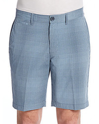 Short à carreaux bleu clair