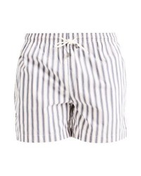 Short de bain à rayures verticales gris Solid & Striped