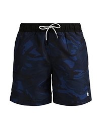 Short de bain camouflage bleu marine