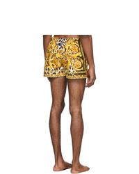 Short de bain imprimé jaune Versace Underwear