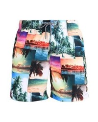 Short de bain imprimé multicolore Shiwi