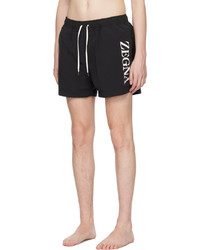 Short de bain imprimé noir Zegna