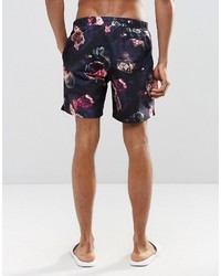 Short de bain imprimé noir Asos