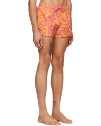 Short de bain imprimé orange Versace Underwear