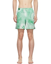 Short de bain imprimé tie-dye vert menthe