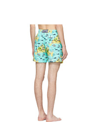 Short de bain imprimé turquoise Vilebrequin