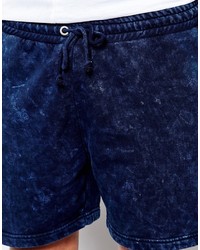 Short délavé à l'acide bleu marine Asos