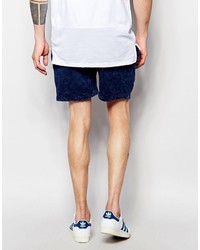 Short délavé à l'acide bleu marine Asos