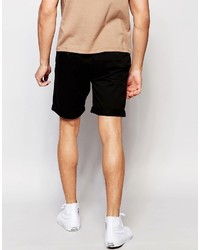 Short délavé à l'acide noir Weekday