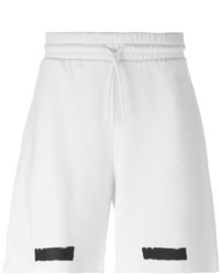 Short en coton à rayures horizontales blanc Off-White