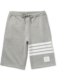 Short en coton à rayures horizontales gris