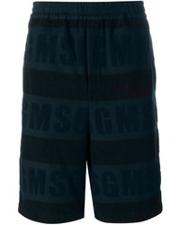 Short en coton bleu marine MSGM