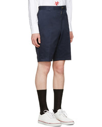 Short en coton bleu marine Thom Browne