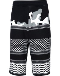 Short en coton camouflage noir