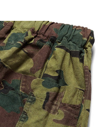 Short en coton camouflage vert foncé Dries Van Noten