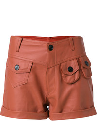 Short en cuir marron clair