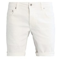 Short en denim blanc Solid