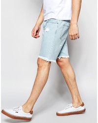 Short en denim bleu clair