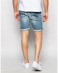 Short en denim bleu clair Asos