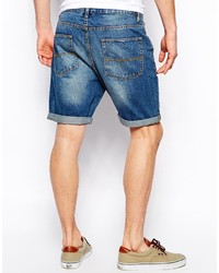 Short en denim bleu marine Asos