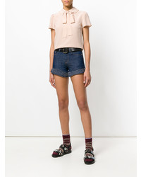 Short en denim bleu marine RED Valentino