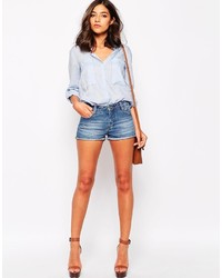 Short en denim bleu Warehouse