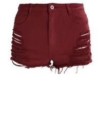 Short en denim bordeaux Missguided