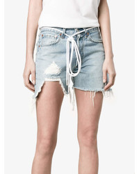 Short en denim déchiré bleu clair Off-White