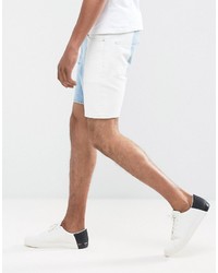 Short en denim imprimé bleu clair Asos