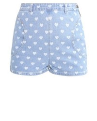 Short en denim imprimé bleu clair Diesel