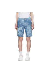 Short en denim imprimé tie-dye bleu clair