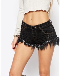 Short en denim noir Honey Punch